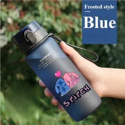 1000ML Stitch Angel Cartoon Water Cup Portable Plastic Large Capacity Cartoon Figures Clear Cup Outdoor Sports Water Chil Cift