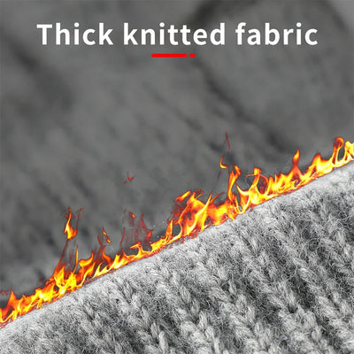 Winter Warm Set Hat and Gloves Winter Accessories Balaclava Cap Men's Sports Touchscreen Faux Cashmere Gloves Cold Weather Gear