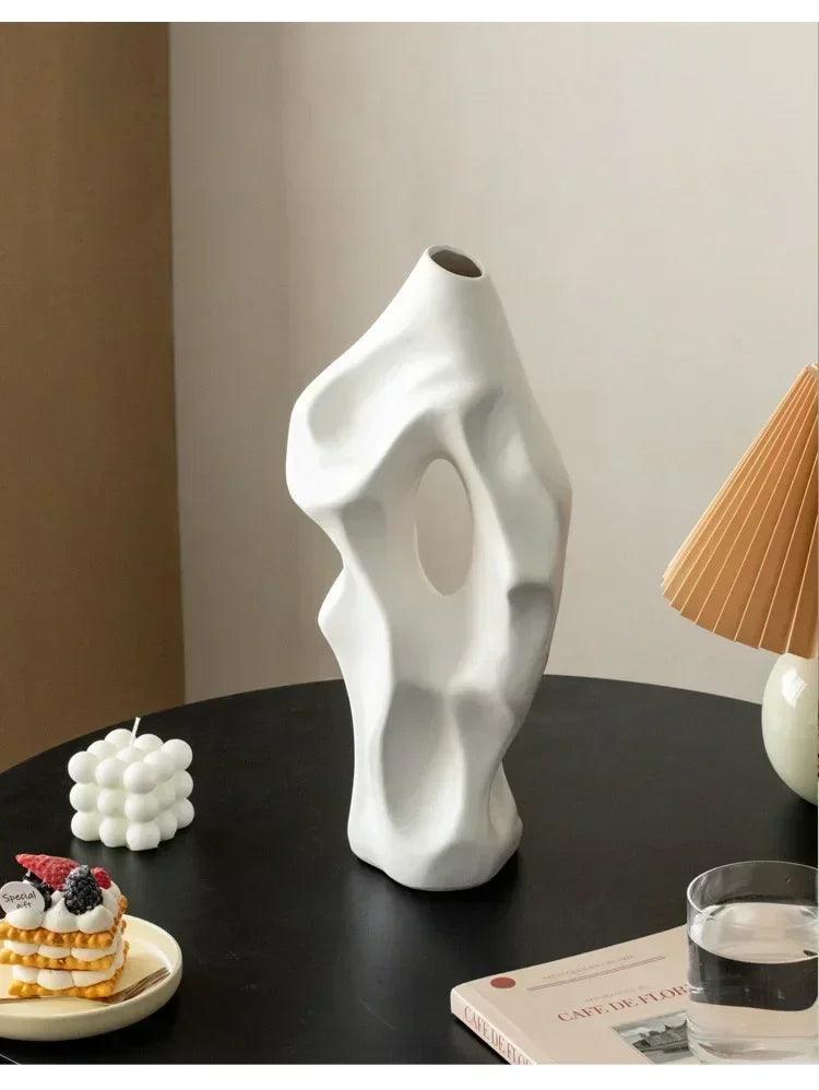 Irregular home living room desktop atmosphere decoration modern and minimalist ceramic vase flower arrangement