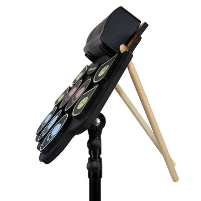Electronic Drum Set With Drum Sticks Pedals Music Drums 9 Pad Roll-Up Drum Musical Electronic Drums Instrument For Kids Adults