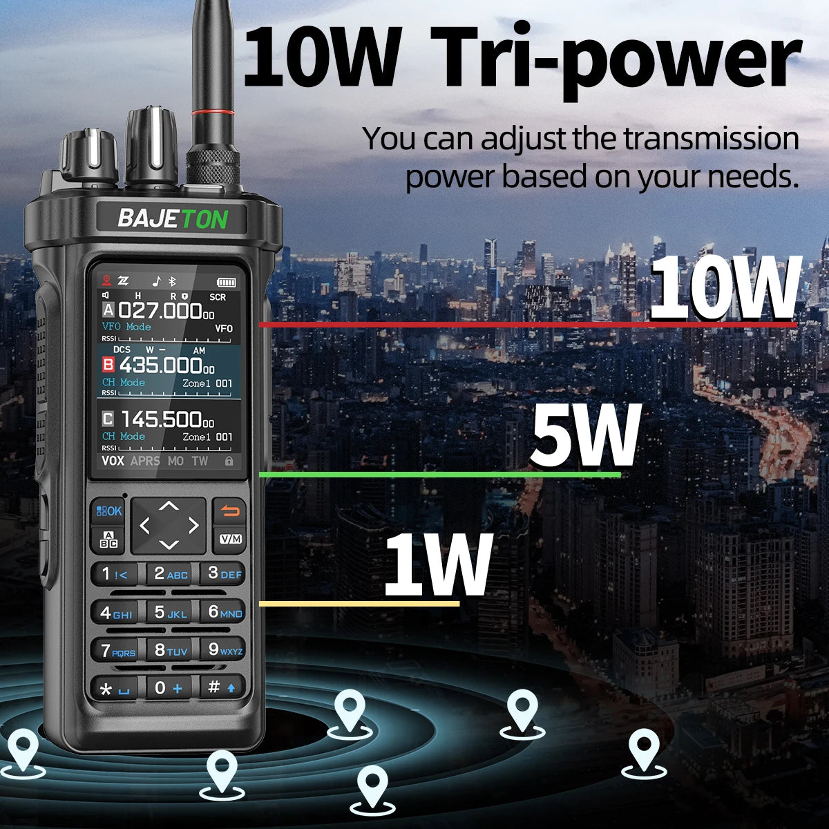 BAJETON BJ-9000 GPS APRS Walkie Talkies 10W CB 27Mhz CB/SSB/HF Receive Bluetooth Programming NOAA ShortWave For RT-950 Ham Radio