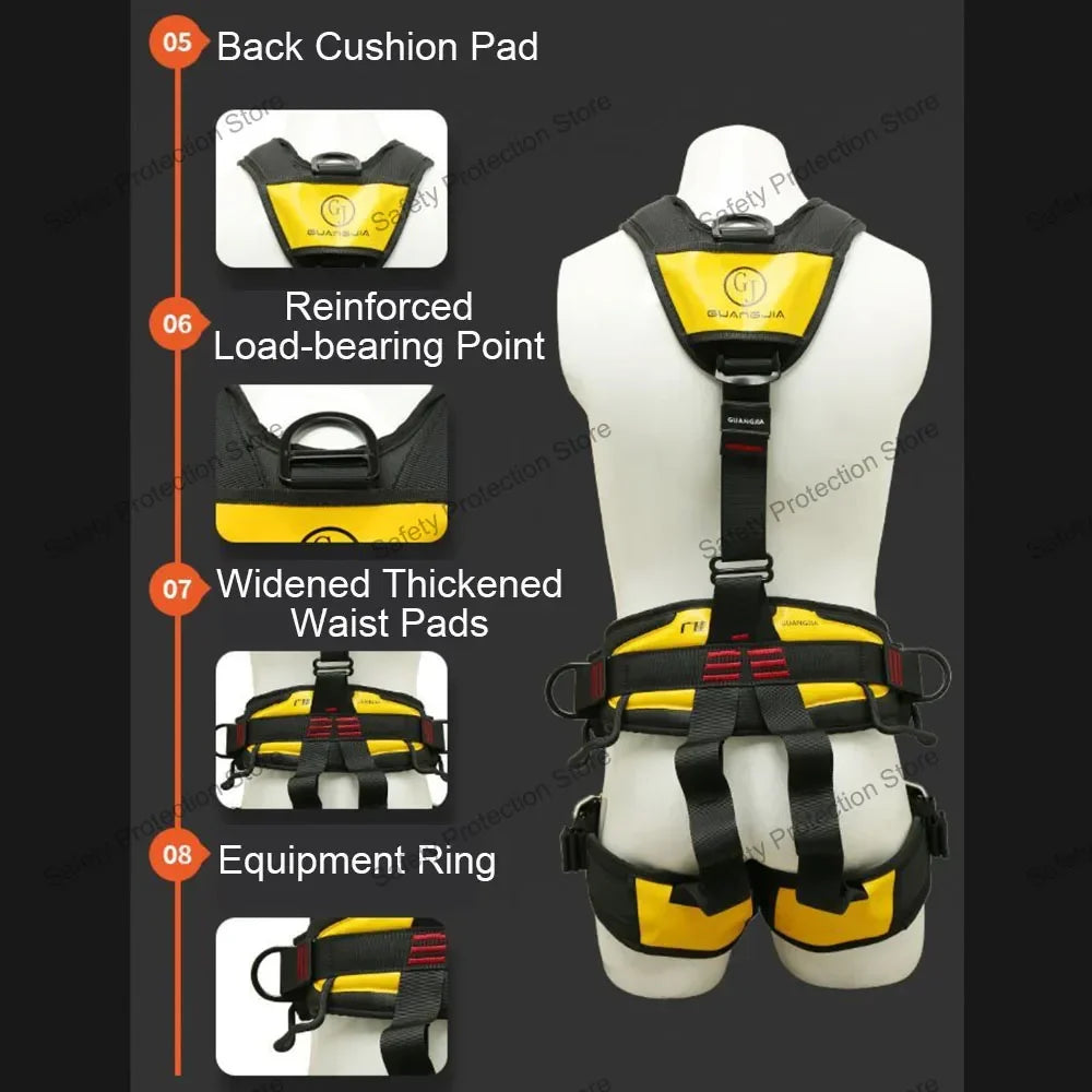 High Altitude Work Safety Harness Full Body 5-Point Safety Belt Outdoor Climbing Mountaineering Construction Rescue Equipment