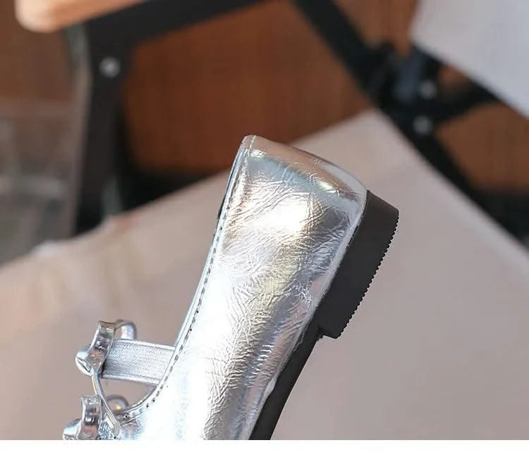 Autumn Children's Fashion Causal Black Ballet Shoes Solid Color Bowknot Elegant Girl Princess Shoes New Kids Leather Shoe