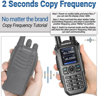 2x BAOFENG UV-21R Air Band Walkie Talkie Wireless Copy Frequency Type-C 999 Channels NOAA Long Range AM For UV-21 PRO Ham Radio