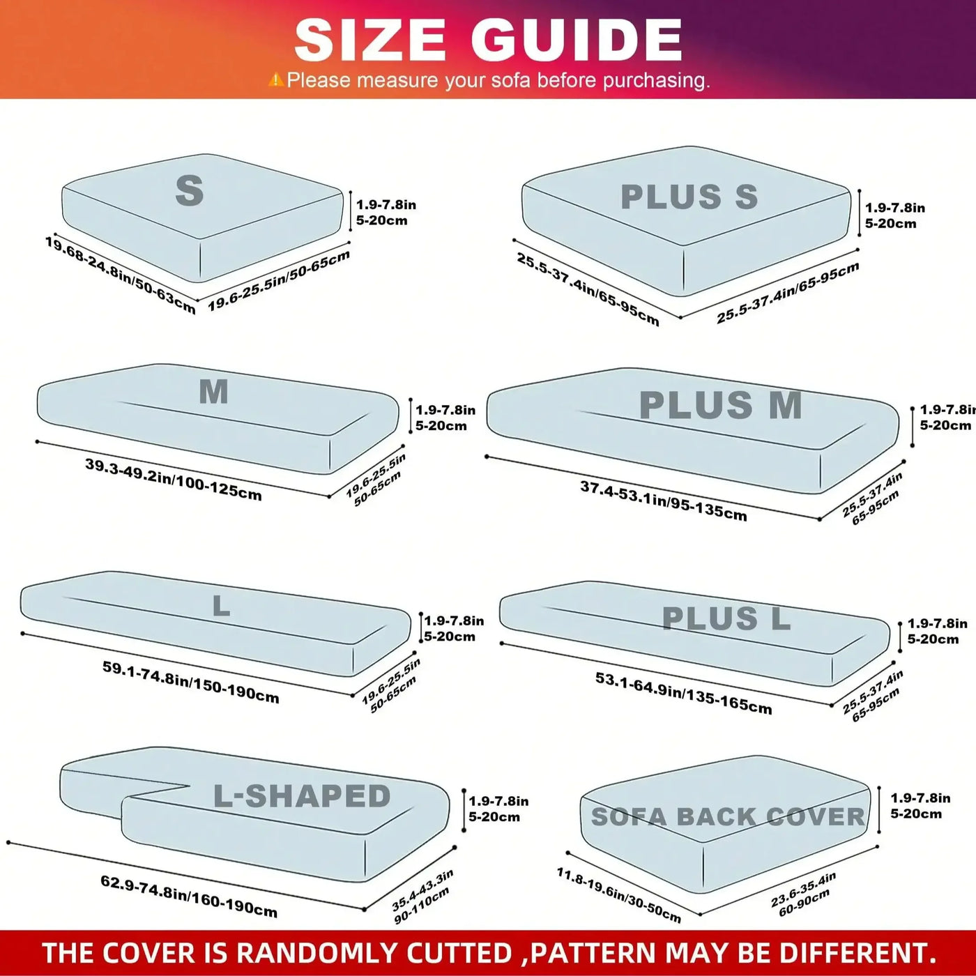 Outdoor Tropical Print Sofa Cushion Covers - Non-Slip Furniture Protectors, Replacement for Individual Seat Cushions