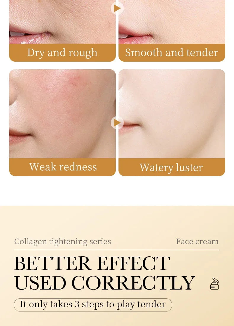 SADOER Collagen Firming Face Cream Skincare Moisturizing Hydrating Face Creams Faical Cream Beauty Face Skin Care Products