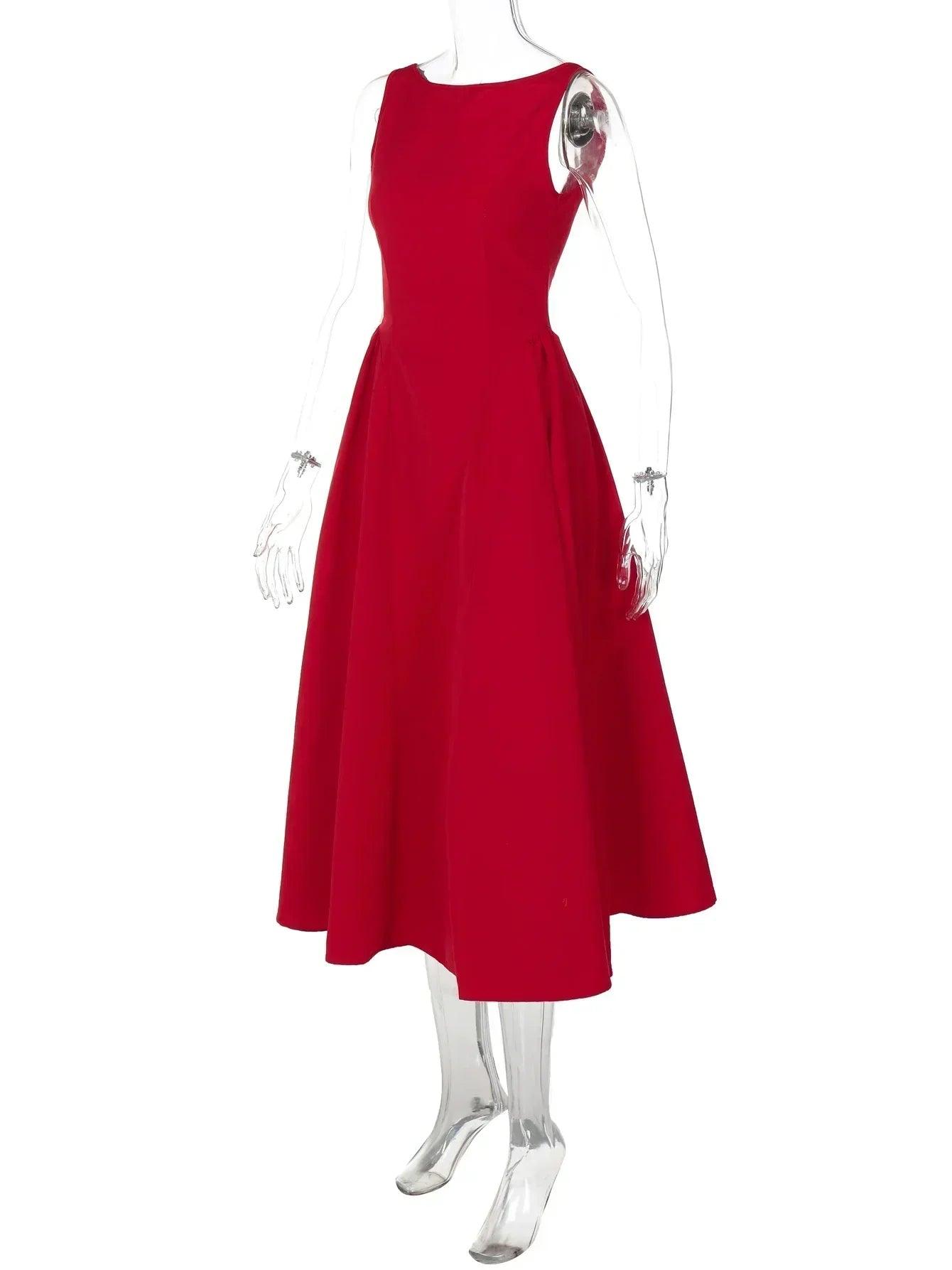 Dulzura sexy elegant midi dress backless solid ruched women luxury dresses lady evening party birthday club summer y2k