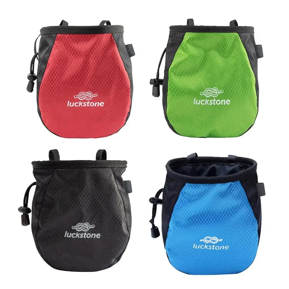 Bouldering Chalk Bag Storage Pockets Rock Climbing Chalk Bag with Chalk Brush Magnesium Powder Bag for Climbing Weightlifting