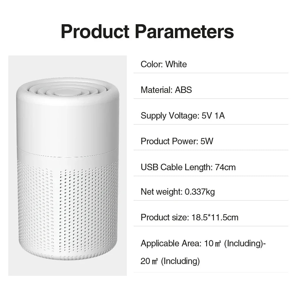 Household Air Purifier Portable Air Cleaner Mini Desktop Air Purifier With HEPA Filter Air Freshener Air Cleaner For Home Office