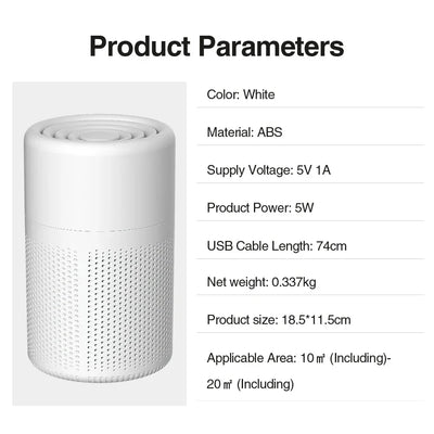 Household Air Purifier Portable Air Cleaner Mini Desktop Air Purifier With HEPA Filter Air Freshener Air Cleaner For Home Office
