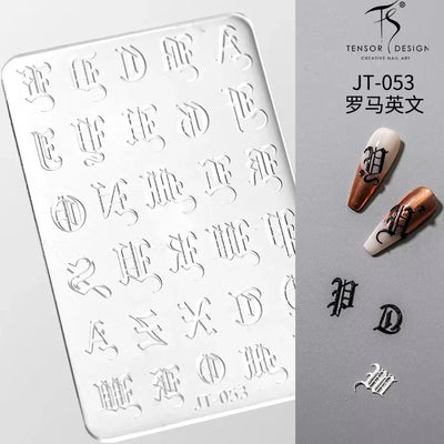 Geometric Bowknot Grid Lace Flora Edge Nail Art Silicone Carving Mold Mould Star Daisy Flower Charms Bow Tie Snowflake Template