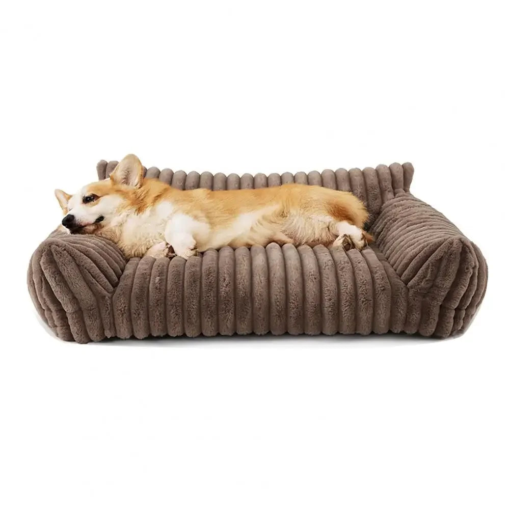 Warm Pet Sofa Luxurious Pet Bed with Memory Foam Washable Cover Non-slip Bottom for Dogs Cats Sofa for Comfortable Sleeping