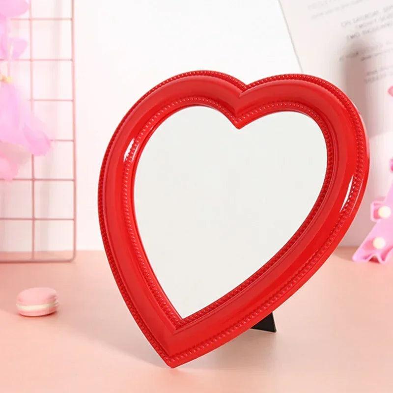 Heart mirror cosmetic decorative girl student dormitory home decor living room decoration wall