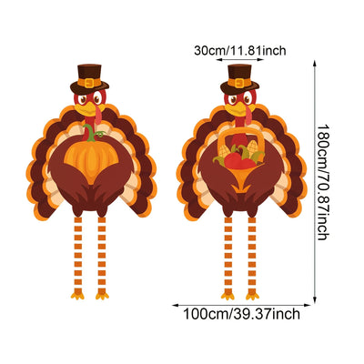 A Couplet Featuring Thanksgiving Turkey Autumn Harvest Party Decorations Thanksgiving Celebrations Polyester Photo Backdrops