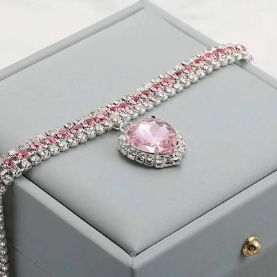 Rhinestone Pet Collars Sparkling 3 Rows Crystal Diamond Cat Small Dog Wedding Collar Puppy Girl Bling Necklace Pendant Jewelry