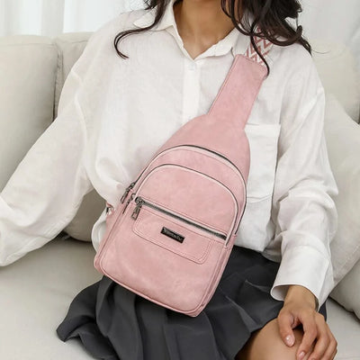 Women Men PU Leather Shoulder Bag Fashion Sling Crossbody Bag