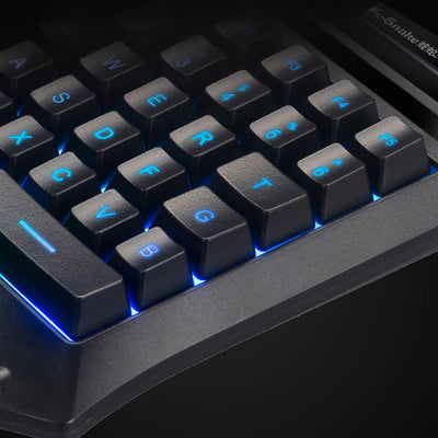 One-Handed Gaming Keyboard Ergonomic LED RGB Backlit Portable Mini Gaming Keypad Game Controller for PC PS4 Xbox Game
