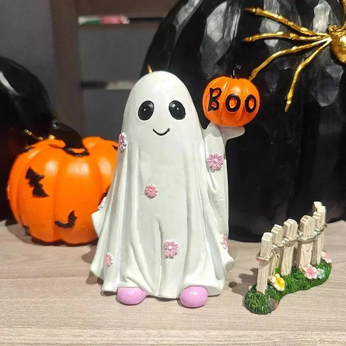 Home resin halloween decorations cute ghost desktop ornaments