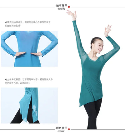 New fashion woman Classical Dancing clothes ballet Dance dress Adult Dance Practice clothes Elastic long sleeve Dance clothes