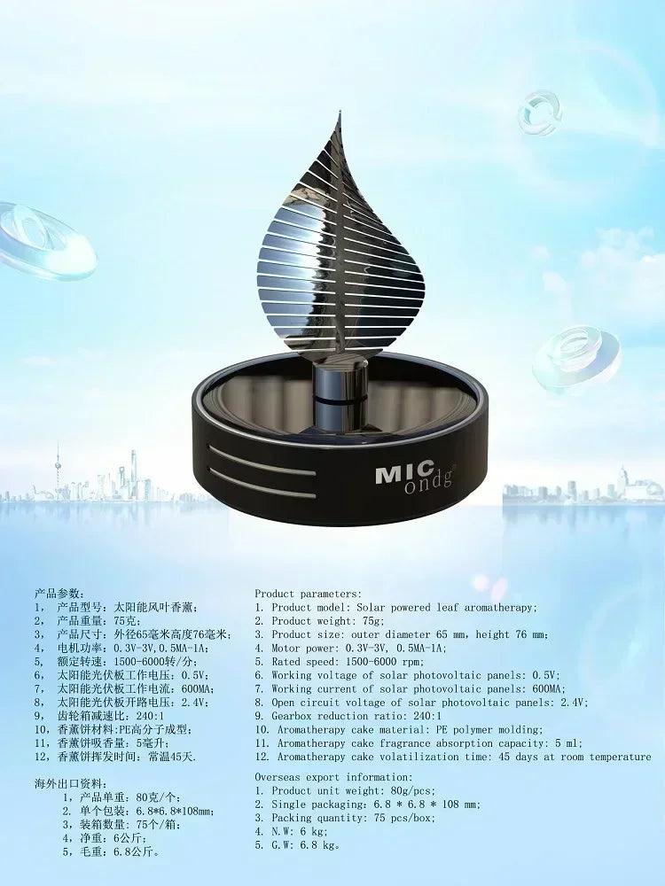 Car aromatherapy perfume car premium sense of niche rotating solar gold leaf net red new