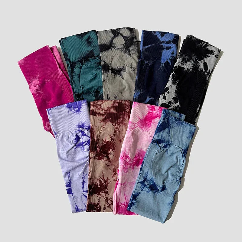 Tie Dye Seamless Leggings For Women High Waist