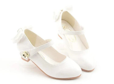 Children Leather Bowknot High Heel Girls Shoes | Princess Shoes | Casual Shoes for Kids(27-38) | Party | Dance Performance | Fancy dress Sandals