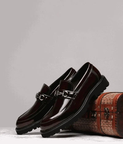 Men's Dress Leather Shoes Horse Street Buckle High Quality Men's Oxford Shoes Wedding Party Office Formal Shoe Large Size 38-48