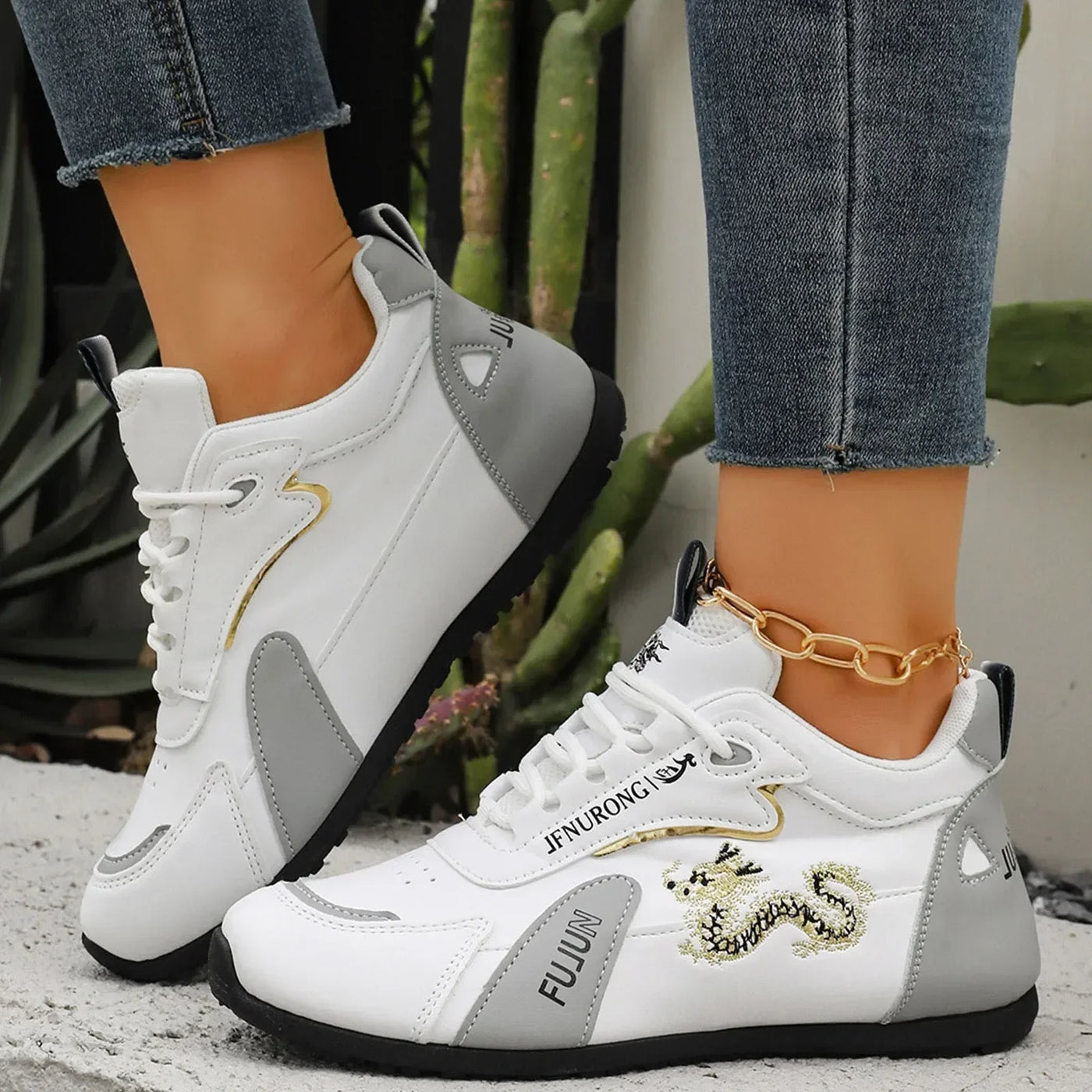 Women Designer Sneakers 2025 Summer Leather Waterproof Casual Sports Shoes Women Lightweight Breathable Anti-Slip Platform Shoes