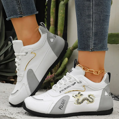 Women Designer Sneakers 2025 Summer Leather Waterproof Casual Sports Shoes Women Lightweight Breathable Anti-Slip Platform Shoes