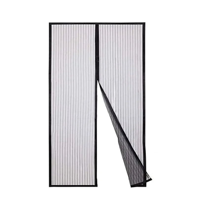 Magnetic Screen Door Mesh Curtain Mosquito Net Bug Hands Free Partition Mute Striped Door Curtain Bedroom Ventilation