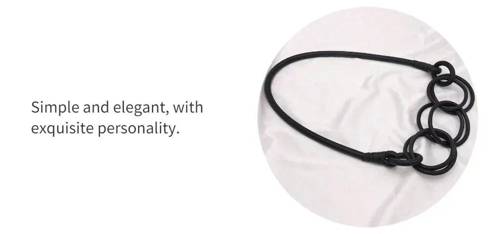Barwodo new rubber chain necklace for women simple handmade elasticity jewelry sweater chains party accessories luxury