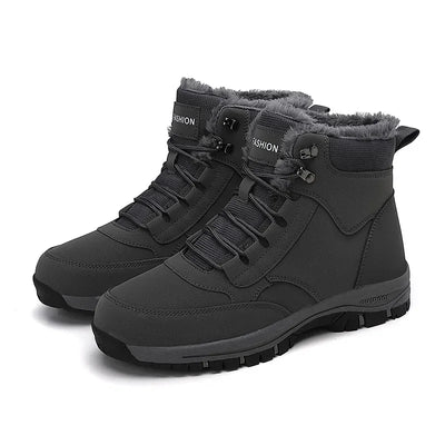 Snow Boots for Men Casual Winter Shoes Platform Non-slip Warm Fur Ankle Boots Plush Combat Outdoor Hiking Motorcycle Boots