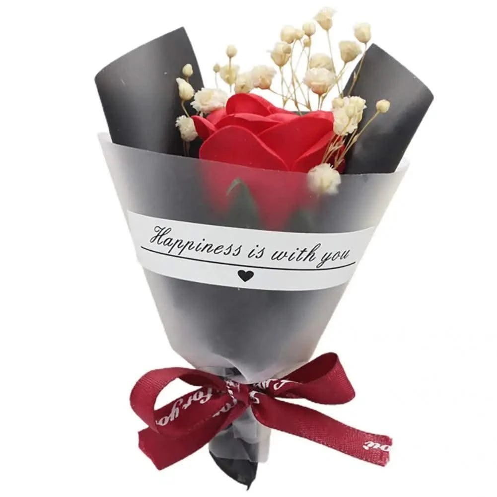 Scented Flowers Soap Ornamental Soap Rose Flower Essential Nice-looking  Durable Valentine's Day Soap Rose Flower