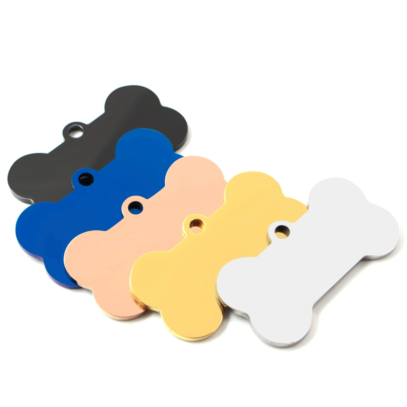 Wholesale 100 Pieces Stainless Steel Bone Pet Identity Dog ID Tag Personalized Laser Custom Cat Collar Accessories