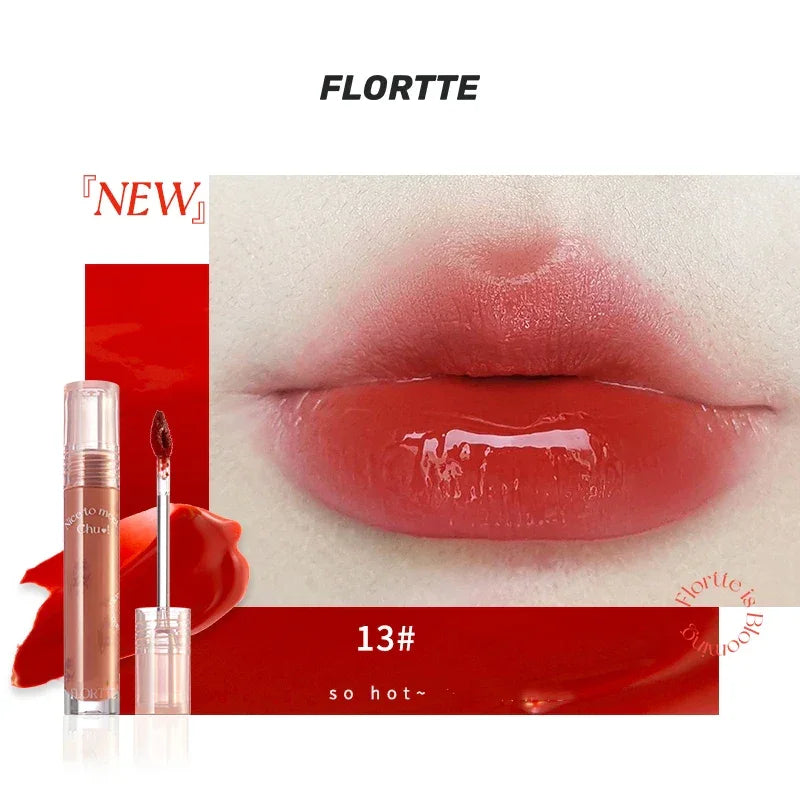 FLORTTE Beauty Lip Lasting Tint First Kiss Series Water Glossy Nice To Meet Chu Blooming Liquid Lipstick Makeup Women Cosmetics