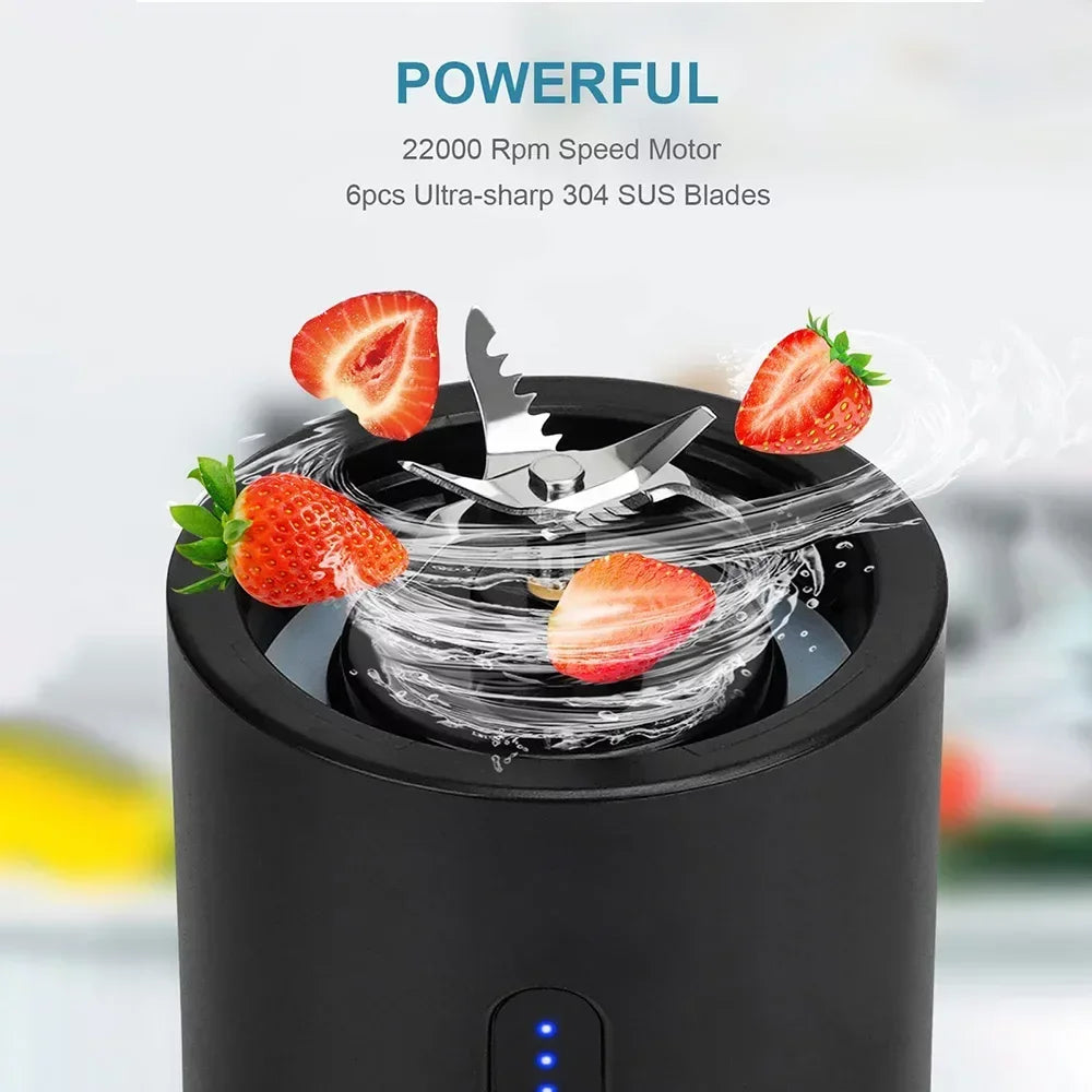 Portable Blender 6 Baldes Powerful Personal juicer For Shakes Smoothies Usb Rechargeable Portable Cup Fruit Fresh Juice Mixer