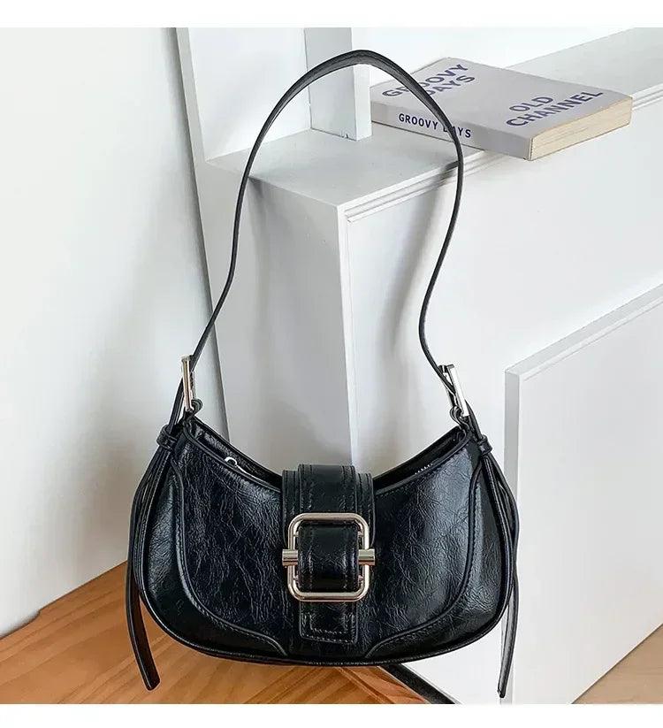 Fashion handbags for women half-moon leather hasp lady shoulder crossbody bag luxury designer ladies underarm bags hobo