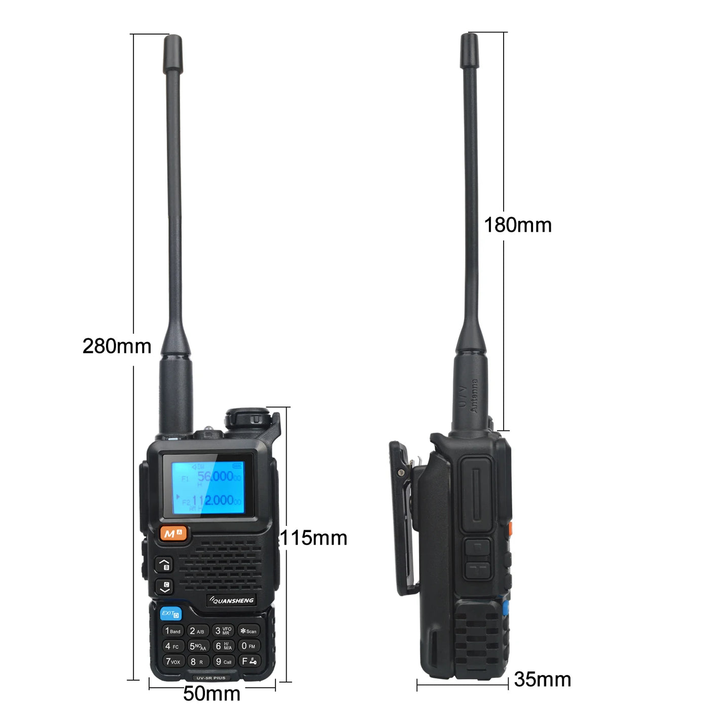 50-600MHz Full Band Walkie Talkie Quansheng UV-5R PLUS Cross Band DTMF NOAA Scrambler FM Wireless Frequency Copy 2200mah Battery