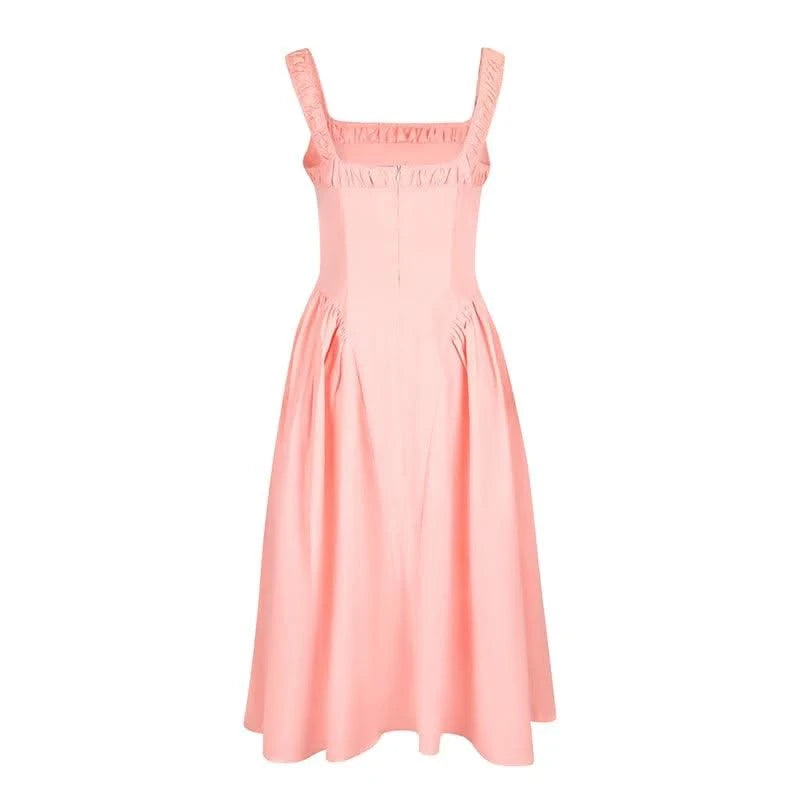 Pink Sweet Women Dresses New Streetwear Fashion Club Party Casual Slim Dress Clothing Solid Sexy Lady Backless Dresses Clothing