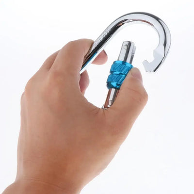 Climbing Carabiner, 25 Kn O-Shaped Strength Steel Screw Locking Carabiners for Hammock Climbing Hiking Yoga