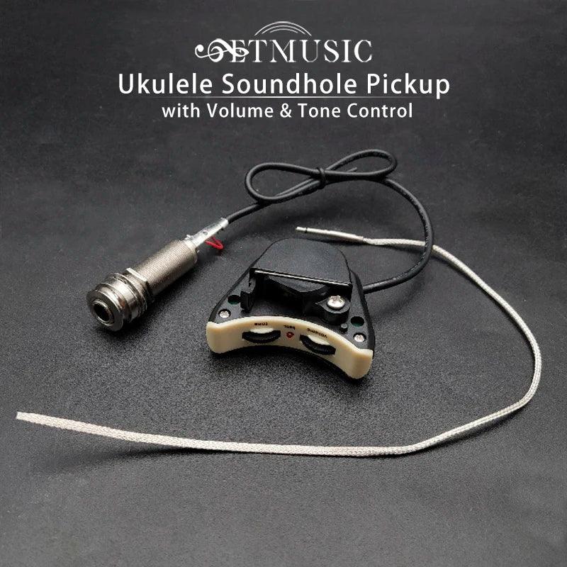 Ukulele Soundhole Pickup with Volume & Tone Control with High Sensitive Slim Silver Piezo UKulele Parts