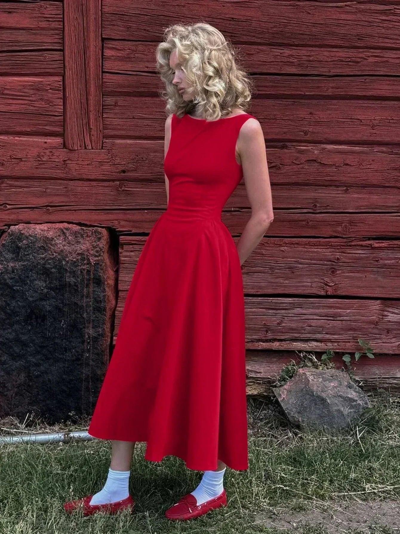 Dulzura sexy elegant midi dress backless solid ruched women luxury dresses lady evening party birthday club summer y2k