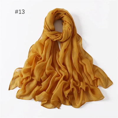 New Cotton Linen Scarf For Women Girls Students Autumn Classic Solid Color Scarves Retro Soft Foulard Viscose Female Wrap Shawls