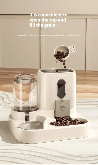 Dog Auto Feeder and Water Dispenser Gravity Food Feeder and Waterer Set with Pet Food Bowl Universal Pet Products