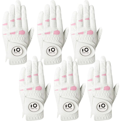 6 Pcs Rain Grip All Weather Womens Golf Gloves Ladies Left Hand Right Soft Cabretta Leather Glove with Ball Marker for Women