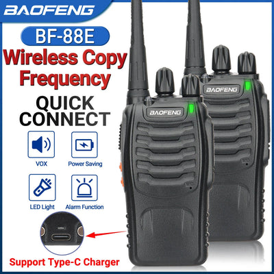 Baofeng BF-88E Pro Walkie Talkie Wireless Copy Frequency Long Range UHF 400-470MHz Portable Ham Two Way Radio for Hunting