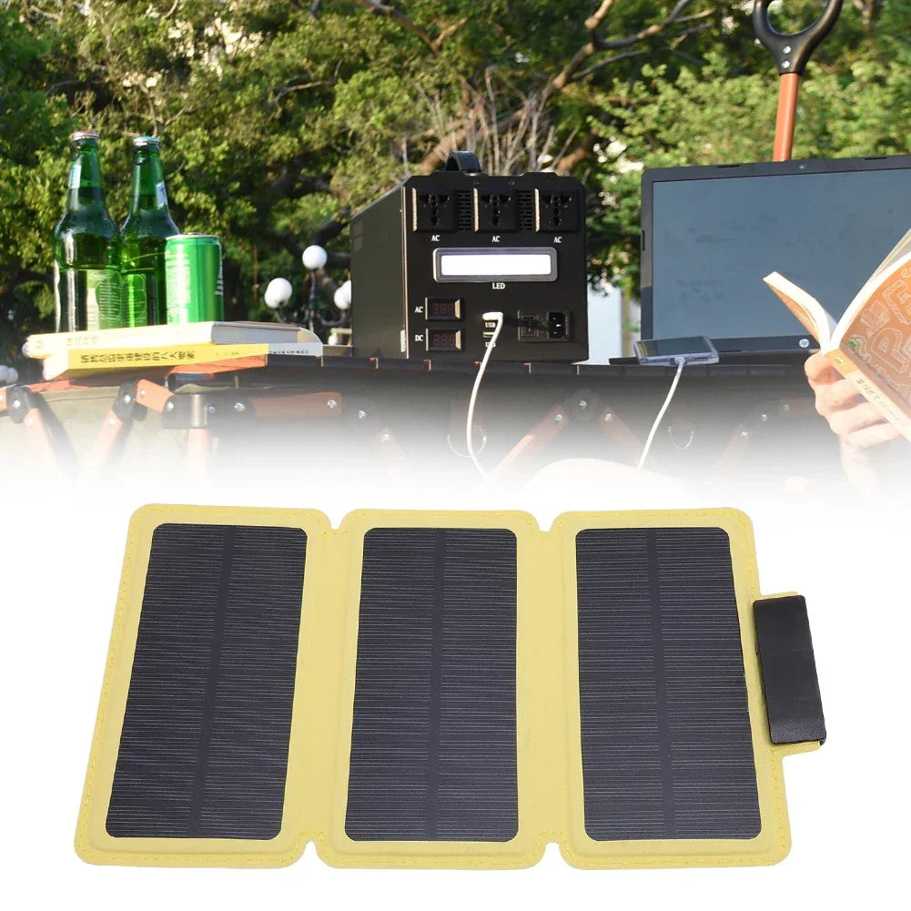 Outdoor Foldable Solar Panel Lightweight Portable Solar Power Bank USB Solar Charging Panel for Camping Hiking Picnic Climbing