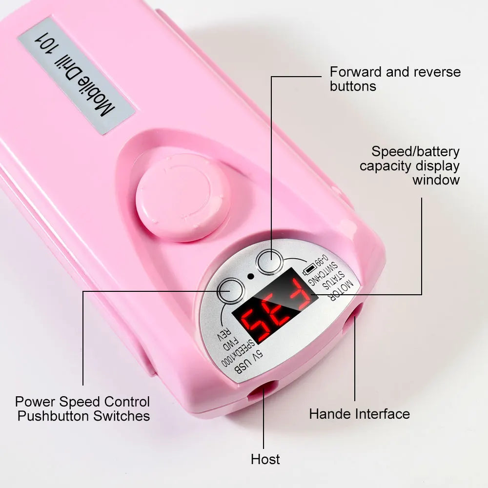 35000RPM Electric Nail Drill Professional Lathe Machine Milling Cutter Low Noise Electric Sander Gel Polishing Nail File Kit