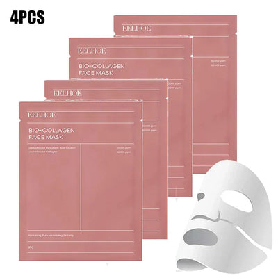 1Box /4PCs Bio Collagen Face Mask Shrink Pores Deep Hydrating Overnight Mask Moisturizing Refreshing Brightening Face Skin Care