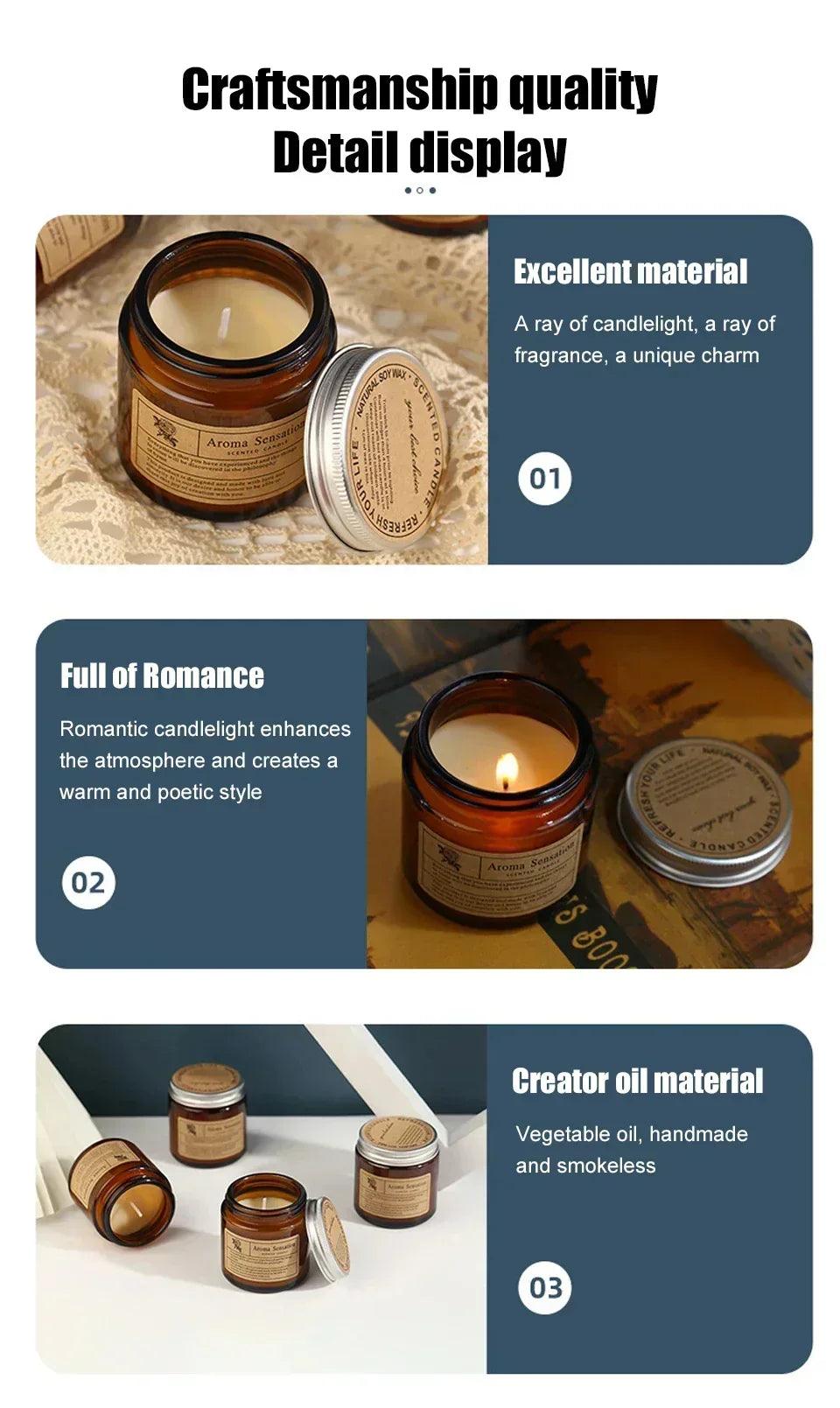 Scented candles smokeless soy candle essential oil aromatic luxury decoration wedding gifts party home